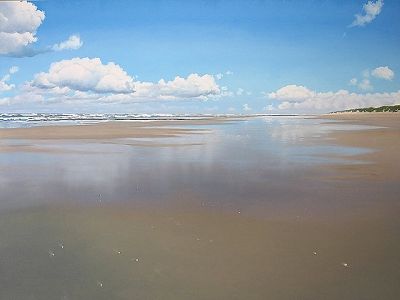 Strand met Zomerwolken